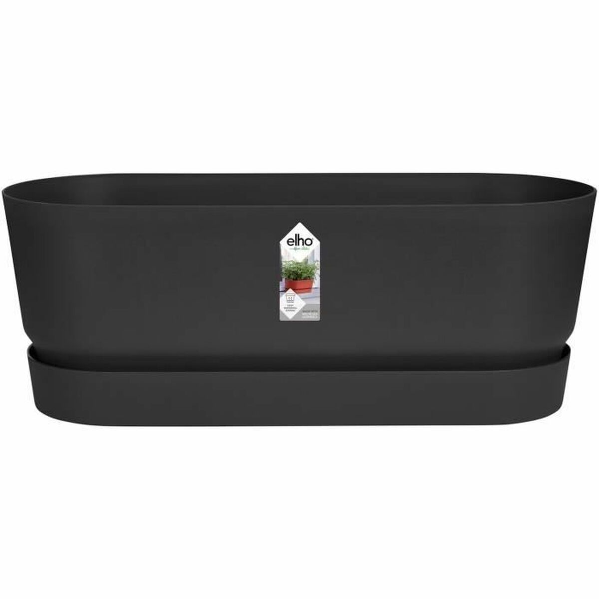 Blomlåda Elho Svart 50 cm Plast Oval